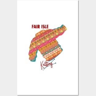 Fair Isle Knitting (Lidiya) Sundrenched Version Posters and Art